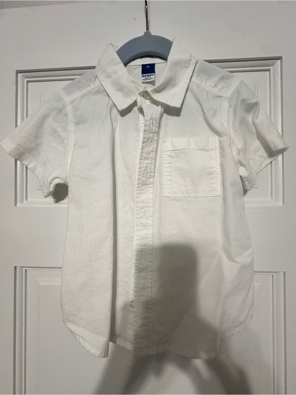 Old Navy White Short-Sleeve Button-Down Shirt for Kids